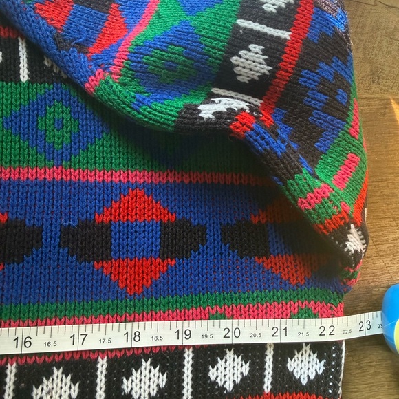 Vintage Multicolored 80s 90s Geometric Crewneck Sweater Womens L Large Vibrant - Picture 5 of 6